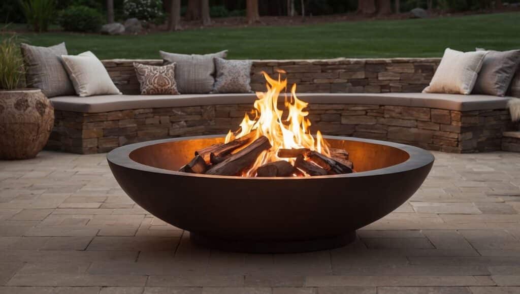 Example of a custom fire feature that C4 Landscape & Design can complete in Montgomery County.