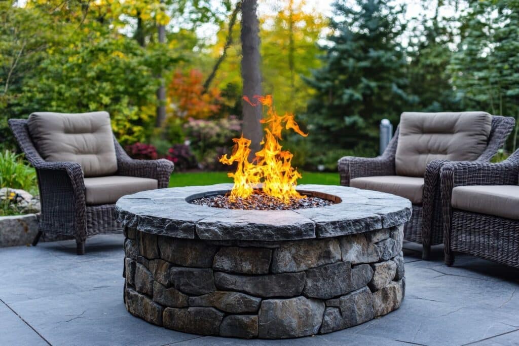Example of a custom fire pit that C4 Landscape & Design can complete in Montgomery County.